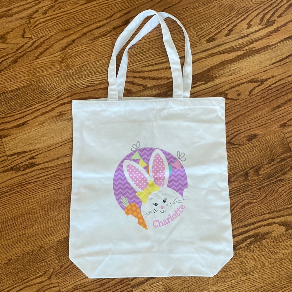 Personalized Easter Bunny Tote Bag - Charlotte